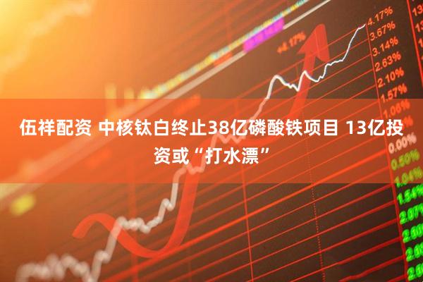 伍祥配资 中核钛白终止38亿磷酸铁项目 13亿投资或“打水漂”