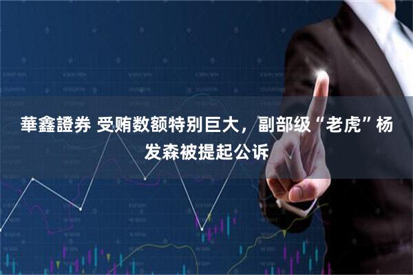 華鑫證券 受贿数额特别巨大，副部级“老虎”杨发森被提起公诉
