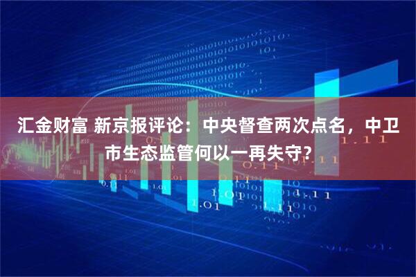 汇金财富 新京报评论：中央督查两次点名，中卫市生态监管何以一再失守？